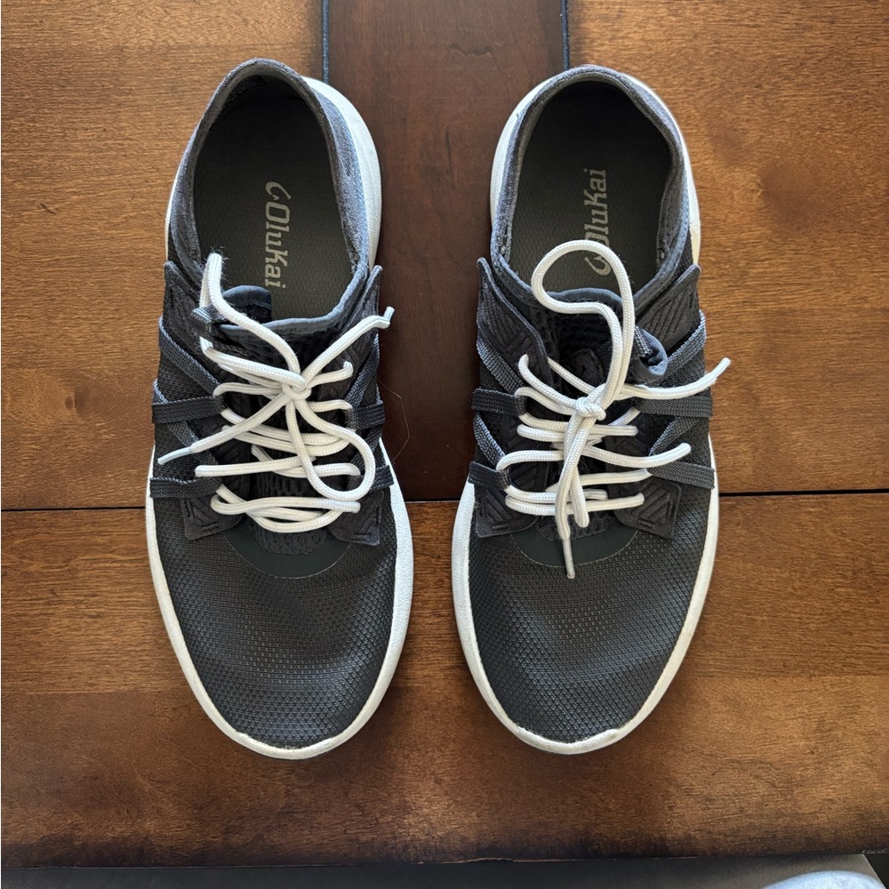OluKai Gray and White Sneakers Sleek Minimalist Design